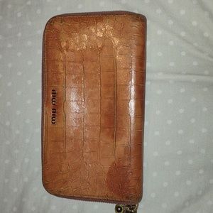 Genuine Authentic Miu Miu Croc-Embossed Leather Wallet